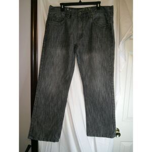 Men's‎ Vintage Helix Gray Straight Leg Denim Jeans Slim Fit Size 38x30